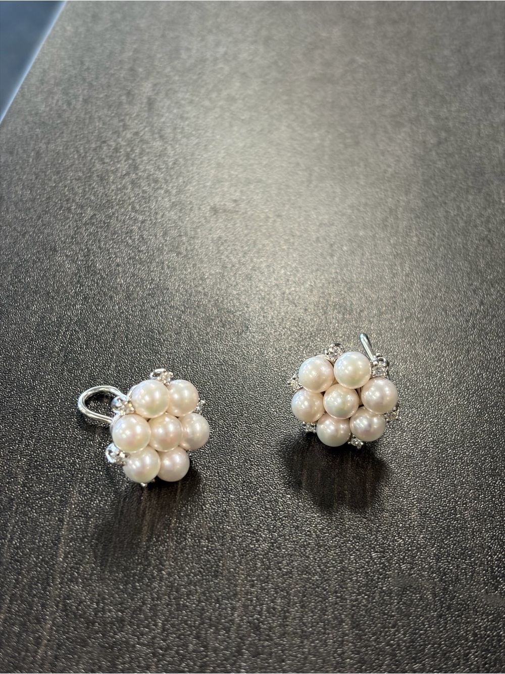 Classic White Pearl Cluster Earrings - Women Jewelry